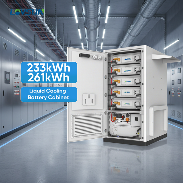 Lovsun Outdoor LiFePO4 Cabinet 261kWh with Smart Cooling & BMS, Ready-to-Install Unit & Whole Cabinet Shipping Support