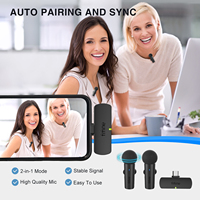Microfono Lavalier a Clip 2 in 1 Fifine M8, Microfono Ricaricabile Plug-and-Play Wireless Professionale per Telefono