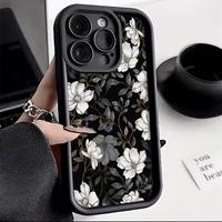 Nouvelle coque de téléphone Magnolia pour iPhone 16 15 17 Air Pro Max 14 13, couleur bonbon, givrée, antichoc, coque arrière