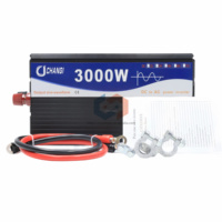 Convertisseur de tension pour voiture 3000W DC vers AC 12V/24V vers AC220V 60Hz, onde sinusoïdale pure, monophasé, avec double prise