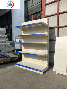 Étagères de présentation autoportantes réglables en acier inoxydable robustes et légères, double face ou simple face, pour supermarchés et commerces de détail - Product Image 3