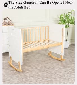 เปลเด็กอ่อนแบบปรับได้คุณภาพสูง พร้อมโหมดชิงช้า ทำจากไม้ พร้อมแถบป้องกันการกัดแทะ - Product Image 4