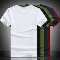 T-Shirt col rond hommes en polyester, modèle bon marché, personnalisé, simple, Stock uni, vente en gros