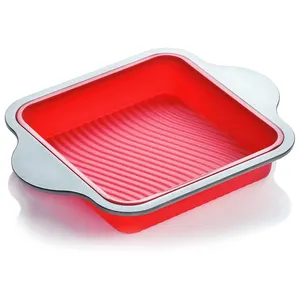 Vente en gros de moule à gâteau carré en silicone antiadhésif professionnel de qualité alimentaire sans BPA résistant à la chaleur