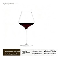 Verre à vin de Bourgogne en cristal sans plomb Raymond 710 ml, style européen, sur mesure, haut de gamme, luxe, grand bol, pied long, pour