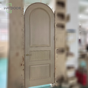 French Interior <strong>Single</strong> Waterproof Finished Wooden Arched <strong>Top</strong> <strong>Door</strong> for House Exterior Mahogany Oak Front Solid Wood Curved <strong>Door</strong> - Product Image 2