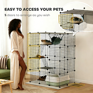 Ağır Hizmet Tipi Güçlü Dayanıklı <span class=keywords><strong>Metal</strong></span> Demir Tel Kaçış Önleyici Çıkarılabilir Tepsili Ev Veranda Kullanımı Büyük Kapasiteli <span class=keywords><strong>Metal</strong></span> Evcil Hayvan Kafesi - Product Image 3