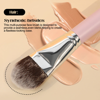OEM Langlebige Seidenweiche Holzgriff Luxus Designer Flache Premium Rosa Großhandel Vegane Private Label Make-up Pinsel für Gesicht und Foundation