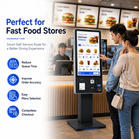 Kiosque de commande de restaurant intelligent avec système Android, écran multi-touch, paiement par QR, lecteur NFC et imprimante