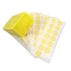 Small Custom Clear Transparent Yellow Printed Logo Round Box Seal Label Stickers
