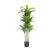 Planta Artificial de Cordyline Fruticosa en Maceta de Plástico, Plantas Artificiales para Exteriores, Decoración de Oficina, Jardín y Hogar
