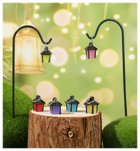 Estatua de resina de jardín 3D, linterna colgante luminosa brillante, lámpara de <span class=keywords><strong>Farola</strong></span>, luz nocturna, figurita, casa de muñecas en miniatura, adornos de césped - Product Image 5