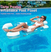 JW-CQ27 Chaise longue flottante gonflable à paillettes avec dossier en PVC, lit flottant et hamac aquatique