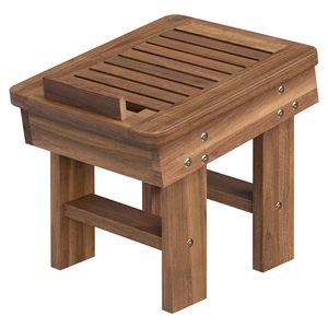 Tabouret de salle de bain en bois Huixiang avec étagère de rangement, chaise de douche pour personnes âgées et bébés, siège de spa - Product Image 5