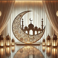 Superwin 2026 Lampe LED Aïd Moubarak Or, Design Lune, Arbre et Mosquée pour Décorations de Fête du Ramadan à Domicile