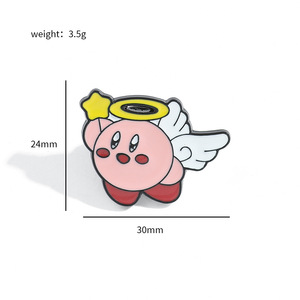 Broche de <span class=keywords><strong>Kirby</strong></span> de estilo japonés, lindo y creativo, con temática de videojuegos de anime, accesorio de insignia de aleación galvanizada. - Product Image 5