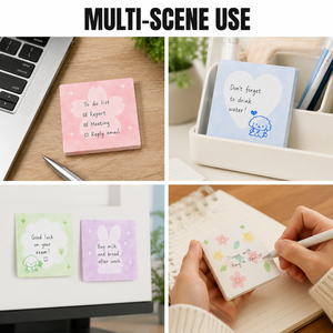 กระดาษโน้ตแบบมีกาวในตัวลายการ์ตูนดอกไม้สีพาสเทล  แผ่นบันทึกข้อความกาวเหนียวแน่น สำหรับโรงเรียน สำนักงาน และเครื่องเขียนประจำวัน - Product Image 3