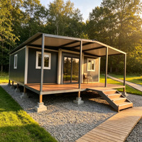 Casa Contenedor Expandible Moderna, Casa Prefabricada Modular de Lujo con Terraza para Jardín o Anexo