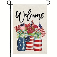 12x18 pouces Double Face Stars Stripes Memorial Yard Garden Flag Thank You Veterans Burlap Party Decorations for Veterans Day
