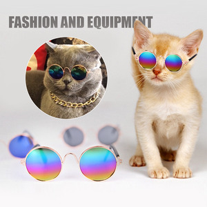 Drop Shipping occhiali da sole per cani Cat Pet Products occhiali da vista Vintage a riflessione rotonda adorabile - Product Image 4