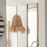 Forme de lampe de décoration moderne en raphia biologique