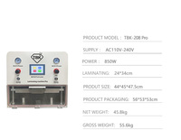 Machine à laminer OCA sous vide universelle TBK-208 Pro de 16 pouces, grande taille, 220V PLC pour iPad, iPhone, Samsung, pour la réparation de téléphones Xiaomi