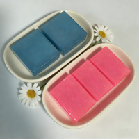 Savon de couleur personnalisé, savon artisanal à la glycérine biologique, vente en gros, savon de douche carré semi-transparent