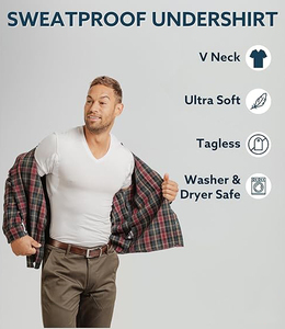Người đàn ông của Sweatproof undershirt Slim Fit V cổ T-Shirt với nách mồ hôi miếng - Product Image 6