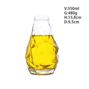 11oz 350ml Forma especial Reutilizable Bebida Vidrio Botellas de jugo Café Vino <span class=keywords><strong>Gin</strong></span> Botella de whisky con tapa giratoria de metal - Product Image 5