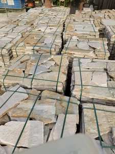 Revêtement mural irrégulier en pierre d'ardoise jaune naturelle moderne Carreaux lâches pour l'extérieur pour les hôtels, les villas, les écoles, les parcs et les hôpitaux - Product Image 5