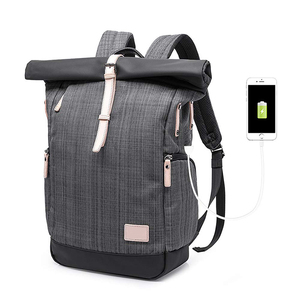 Sac à dos de voyage sportif en plastique recyclé personnalisé, fermeture à glissière, doublure en nylon, sac à dos à enroulement - Product Image 6