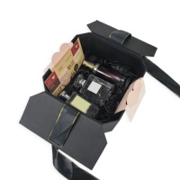 Benutzer definiertes Logo Luxus Doppeltür Öffnung Karton Geschenk box Hochwertige High-End Black Parfüm Premium-Verpackungs box