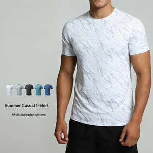 T-shirts en coton 100 % en gros, t-shirts décontractés pour sublimation, motifs personnalisés, design uni, tissu tricoté 240 grammes, impression sérigraphique - Product Image 1