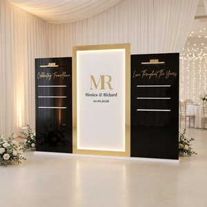 Bruiloftdecoratie, acryl boog achtergrond, acryl zitplaatsenplaat, zitplaatsenwand voor receptie, welkomstbord - Product Image 1