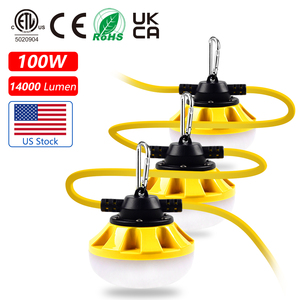 Cadena de luces LED de diseño estadounidense de 100W y 100 pies, superbrillantes, 11000 lúmenes para talleres de jardín, sitios de construcción IP65 para uso residencial - Product Image 4