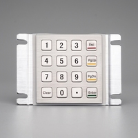 Clavier numérique métallique industriel intégré robuste anti-vandalisme à 16 touches en acier inoxydable pour borne ATM