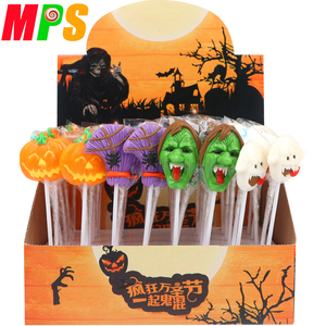 Piruletas de Halloween Venta directa del fabricante Calabaza espeluznante y palo de escoba de monstruo <span class=keywords><strong>verde</strong></span> Caramelo en caja con <span class=keywords><strong>sabor</strong></span> afrutado - Product Image 3