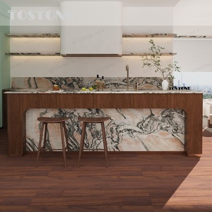 Tostone Isola di Lusso Multifunzionale in Marmo Calacatta Rosa con Piano Cottura a Induzione e Lavello Sottopiano per Case Personalizzate - Product Image 2