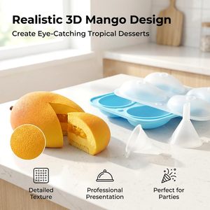 Molde de Silicona 3D con Forma de Mango, Doble Color, 4 Cavidades, Duradero, Antiadherente, <span class=keywords><strong>para</strong></span> Decoración de Pasteles, Postres y Mousse - Product Image 3