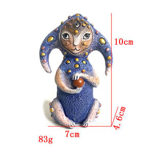 Commercio all'ingrosso oggetti artigianali in resina WXA01 ornamenti biologici alieni a tre occhi da giardino animali elfo statue in resina per la decorazione della casa - Product Image 2