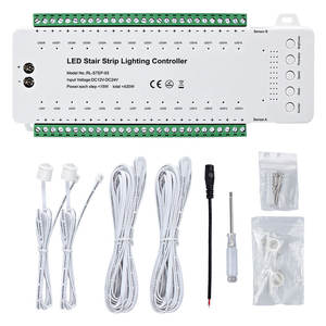 Kit de Contrôleur d'Éclairage d'Escalier à 28 Marches 12V 24V, Contrôleur LED Intelligent pour Maison Connectée avec Capteur PIR Automatique pour Décoration Intérieure - Product Image 5