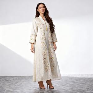 Nouvelle robe longue modeste de style Dubaï, en tissu de haute qualité, avec des paillettes, Abaya pour femmes musulmanes, fournisseur - Product Image 1