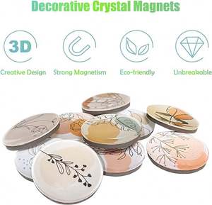 Aimants de réfrigérateur en verre, autocollants décoratifs pour réfrigérateur, motifs floraux, aimants décoratifs pour la cuisine - Product Image 4