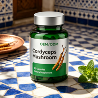 Capsules d'extrait de Cordyceps sous marque privée, 60 unités, Complément alimentaire naturel pour adultes, OEM ODM