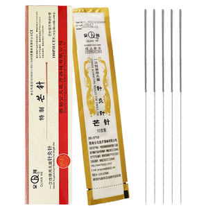 100個QUANHE細長い針痛みのないミシン針鍼針agujas de acupuntura滅菌使い捨て - Product Image 1