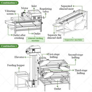 Palm Fruit Separator 2 Pinecone Ripple Mill Automatic Hazel Nut <b>Shell</b> Cracker and Cracking Sorting Machine - Product Image 3