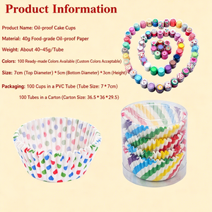 Moldes de Papel Coloridos para Cupcakes, Moldes Antiadherentes de Grado Alimenticio, Moldes Desechables para Muffins para Hornear en Fiestas y Decorar Pasteles - Product Image 3