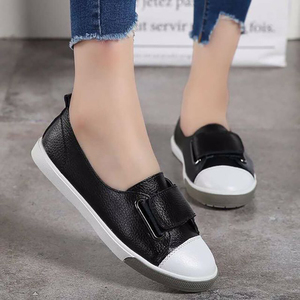 Zapatos planos versátiles para <span class=keywords><strong>mujer</strong></span>, calzado de cuero genuino sin cordones, informales, de Color sólido, para exteriores, para trabajo, color blanco, primavera y otoño, <span class=keywords><strong>2022</strong></span> - Product Image 5