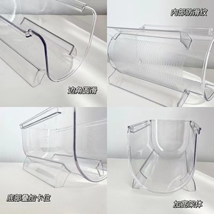 Support à boissons transparent multicouche empilable pour bouteilles d'eau, organisateur de réfrigérateur avec compartiments, 3 étages - Product Image 4