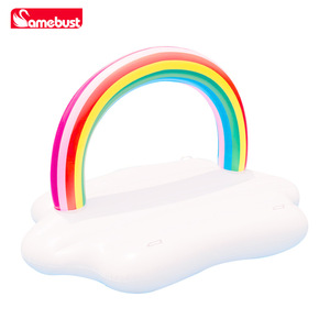 Samebust Rainbow Bridge <b>Inflatable</b> <b>Float</b> White Base With Colorful Arch Pool Lounge For Adults And Kids Swimming Fun - Product Image 4